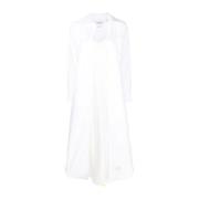 Witte Logo Overhemdjurk Thom Browne , White , Dames