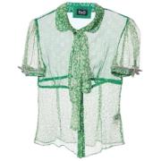 Pre-owned Silk tops Dolce & Gabbana Pre-owned , Green , Dames