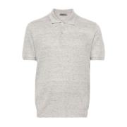 Linnen/zijden poloshirt Corneliani , Gray , Heren