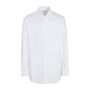 Geborduurd Katoenen Overhemd Valentino , White , Heren