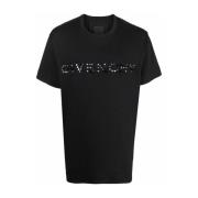 Katoenen T-shirt met Logo en Studs Givenchy , Black , Heren