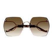 Metallic Zonnebril voor Vrouwen Gucci , Brown , Dames