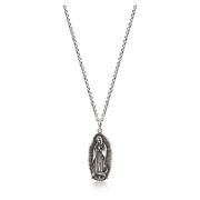 Men's Silver Necklace with Our Lady of Guadalupe Pendant Nialaya , Gra...