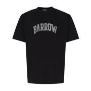 Zwart Logo Print Katoenen T-shirt Barrow , Black , Heren