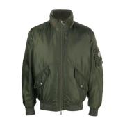 Khaki Glanzende Gewatteerde Jas Moncler , Green , Heren