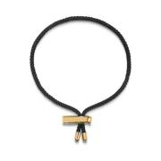Men's Black String Bracelet with Adjustable Gold Lock Nialaya , Black ...