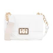 Witte Dames Tas met Gouden Metalen Logo Plaat Love Moschino , White , ...
