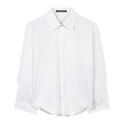 Witte Gabardine Stretch Blouse Luisa Cerano , White , Dames