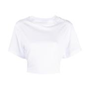 Strip T-Shirt A001 Tela , White , Dames