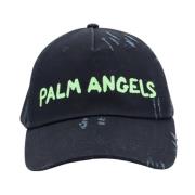 Katoenen pet met verstelbare band Palm Angels , Black , Heren