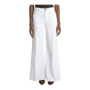 Witte Palazzo Denim Broek Frame , White , Dames