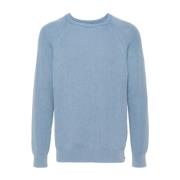 Blauwe Crew-Neck Sweater Drumohr , Blue , Heren