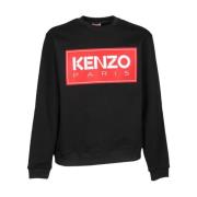 Klassieke Zwarte Sweatshirt met Kenzo Paris Logo Kenzo , Black , Heren