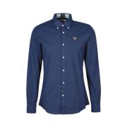Blauw Tartan Button-Down Overhemd Barbour , Blue , Heren