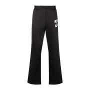 Heren Track Broek met Logo Print Off White , Black , Heren