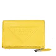 Pre-owned Leather wallets Prada Vintage , Yellow , Dames