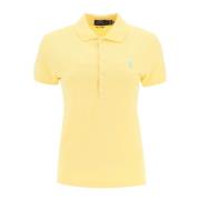Slim Fit Stretch Katoenen Polo Shirt Ralph Lauren , Yellow , Dames