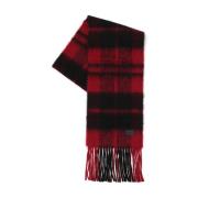 Geruite Mohair-Wollen Winter Sjaal Saint Laurent , Red , Heren