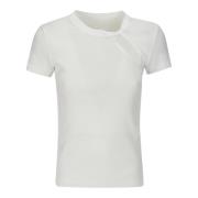 Base Rib T-Shirt Helmut Lang , White , Dames