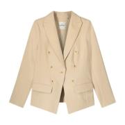 Beige Blazers voor Dames Summum Woman , Beige , Dames