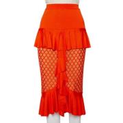 Pre-owned Knit bottoms Balmain Pre-owned , Orange , Dames