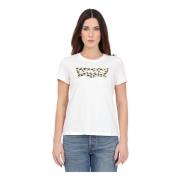 Witte T-shirt met Leopard Cloud Dancer Print voor Dames Levi's , White...