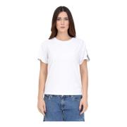 Witte T-shirts en Polos met Logo Moschino , White , Dames