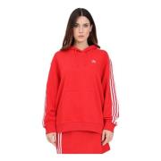 Trendy Rood en Wit Gestreepte Hoodie Adidas Originals , Red , Dames