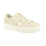 Beige Logoprint Sneaker Nerogiardini , Beige , Dames