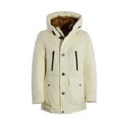 Witte Ramar Stof Parka Woolrich , White , Dames