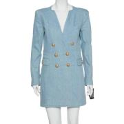 Pre-owned Denim dresses Balmain Pre-owned , Blue , Dames