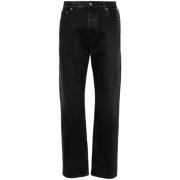 Vintage Zwart Stonewashed Jeans Off White , Black , Heren