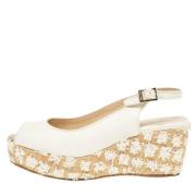 Pre-owned Leather sandals Jimmy Choo Pre-owned , White , Dames
