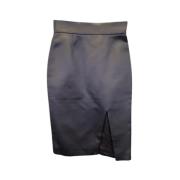 Pre-owned Silk bottoms Miu Miu Pre-owned , Gray , Dames