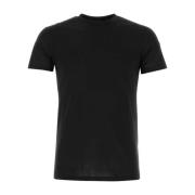 Zwarte zijden blend T-shirt PT Torino , Black , Heren