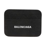 Zwarte Leren Kaarthouder Portemonnee Balenciaga , Black , Dames