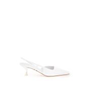 Lakleren Slingback met Puntige Neus 3Juin , White , Dames