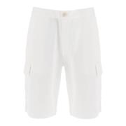 Cargo Shorts in Jersey Brunello Cucinelli , White , Heren