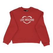 Rode Katoenen Sweatshirt Love Moschino , Red , Dames