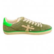 Khaki Suede Sneakers met Neon Groene Spoiler Premiata , Green , Heren