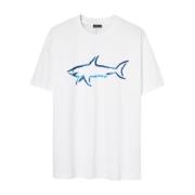 Witte Bedrukte T-Shirt Paul & Shark , White , Heren