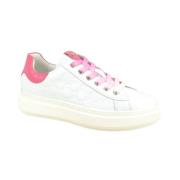 Wit + Fuchsia Sneaker Nerogiardini , White , Dames