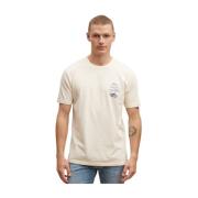 Klassiek Katoenen T-shirt Denham The Jeanmaker , Beige , Heren