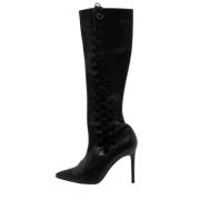 Pre-owned Leather boots Christian Louboutin Pre-owned , Black , Dames