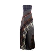 Multicolor Tartan Patchwork Jurk Rave Review , Multicolor , Dames