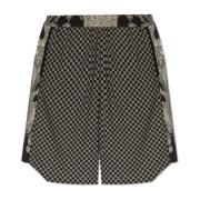 Shorts met monogram Balmain , Black , Heren