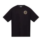 Logo-bedrukt T-shirt Versace Jeans Couture , Black , Heren