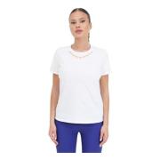 Witte T-shirt met Charms voor Dames Elisabetta Franchi , White , Dames