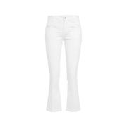 Cropped Flared Jeans met Parel Borduursel Liu Jo , White , Dames