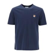 Fox Head Jersey T-Shirt Maison Kitsuné , Blue , Heren